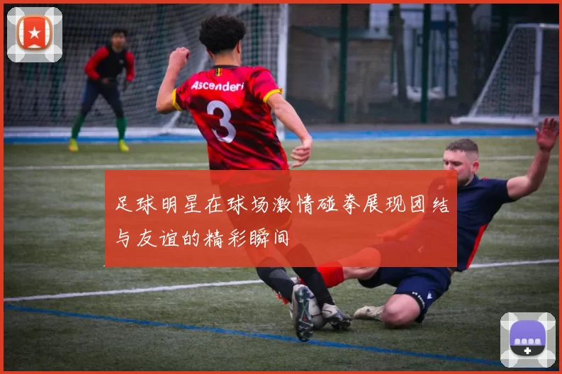足球明星在球场激情碰拳展现团结与友谊的精彩瞬间